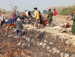 Progres Pembangunan Talud Jalan TMMD Terus Menjadi Perhatian di Trucuk