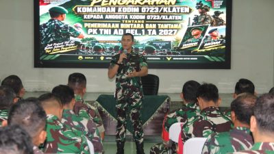 Dandim 0723/Klaten Tekankan Babinsa Sosialisasikan Penerimaan Bintara Dan Tamtama TNI AD, Gratis Tanpa Biaya